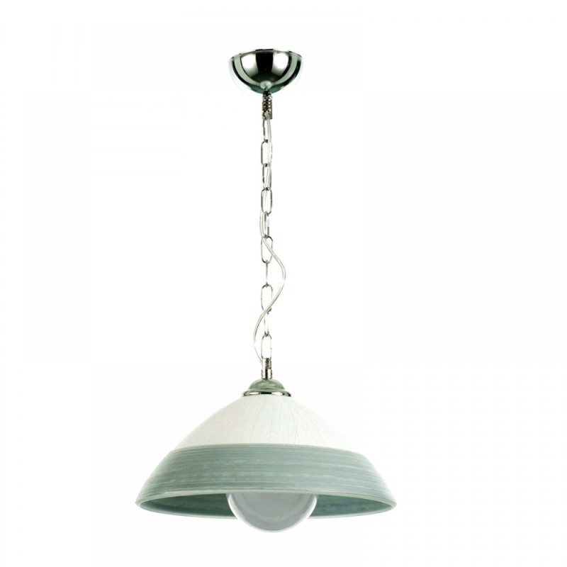 Inlight Φωτιστικό Οροφής Κρεμαστό Γυάλινο Ασημί/Λευκό E